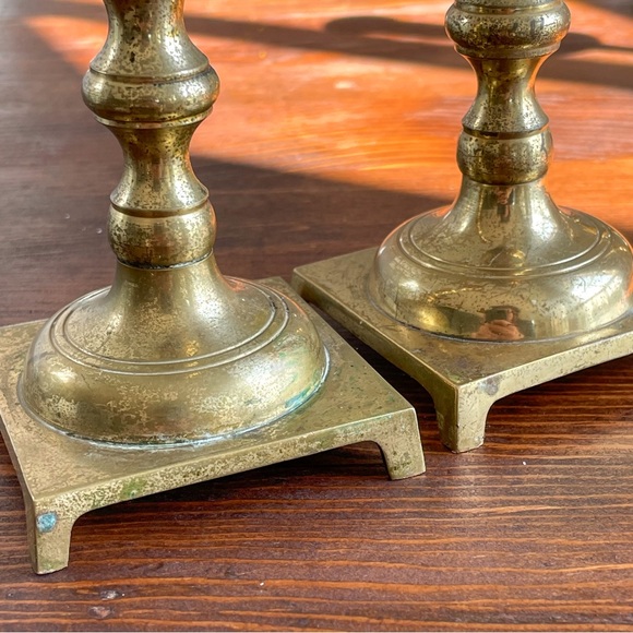 Pair of Matching Brass Candlestick Holders - Picture 4 of 10